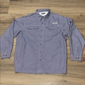 Habit Men’s Navy Checkered Long Sleeve Shirt